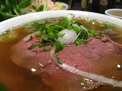 A bowl of pho