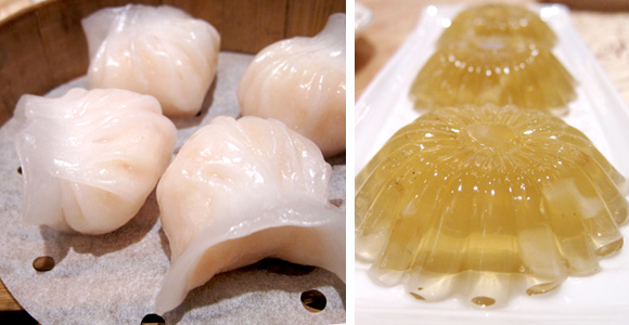 Har Gow and Chrysanthemum jelly