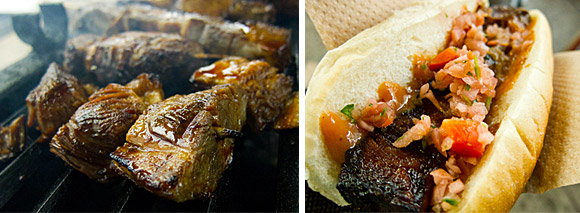 Robbie's soy-glazed pork & fermented vegetable sandwich.