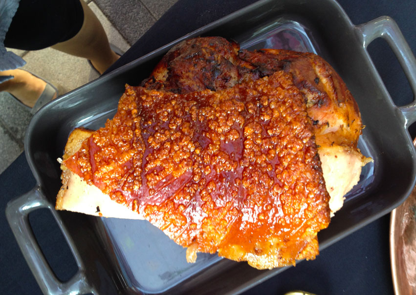 Great crackling on this pork roast from Drake One Fifty. Who needs bread!?