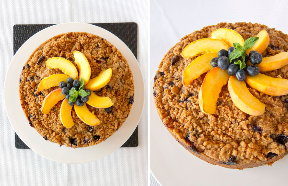 Bonita's peach blueberry coffee cake.